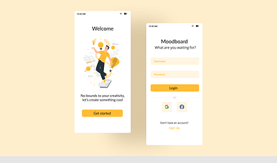 Moodboard Sign-Up/Login page app branding design icon illustration logo typography ui ux vector