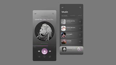 Music Player app design music player typography ui ux