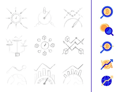 DeFi and total market index blockchain crypto cryptocurrency defi design economy finance graphic design icon illustrator index market outlined pictogram ui vector