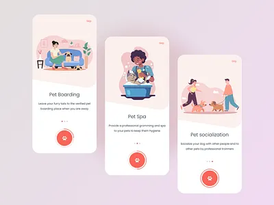 Pet App Onboarding app mobile app onboarding pet ui ux