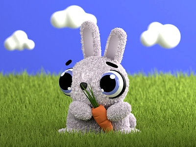 Lost Bunny 3D 3d 3d design 3ds artwork blender cycles bunny c4d cartoon character colors cute design digital art game game design graphic design illustration minimal nft render