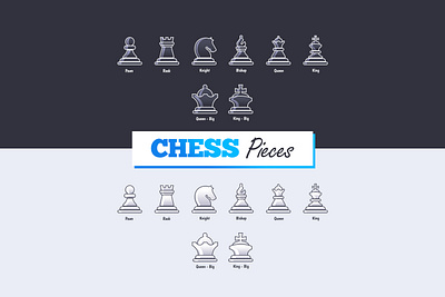 Chess Pieces bishop chess design game graphic illustration king knight pawn pieces queen rook vector