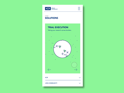 KCR - Medical solutions for Pharma app branding clinical trials services solutions ui ux design