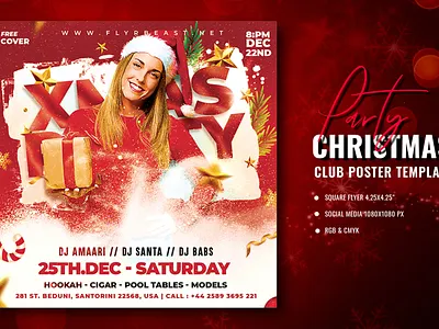 Christmas Party Flyer christmas christmasparty club event flyer music night xmas