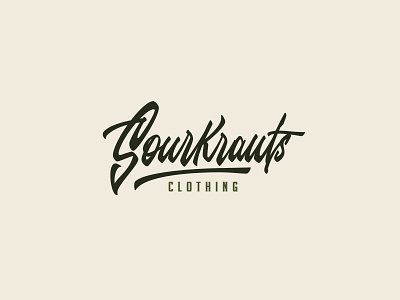 Sourkrauts lettering logo calligraphy clothing design illustration lettering logo t shirt type typography