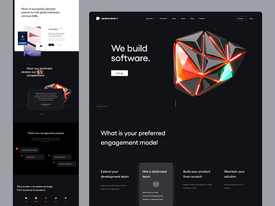 Speednet — Home ⚡️ 2022 trends 3d abstract clean concept dark dark mode designanimation elements software agency speednet style trends ui ui trendst ux web web design web site