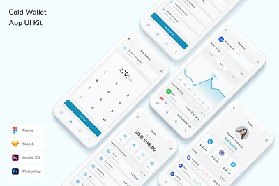 Cold Wallet App UI Kit app banking bitcoin cold wallet crypto currency finance ui ui design ui kit ux wallet