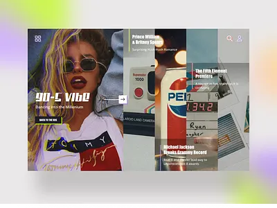 Feel the vibe of 90-s (free mockup) 90s concept design dribbble shot ui ui ux vibe web design webdesign