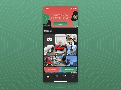 New colours on the Main Screen in AppForType app instagram interface ios iphone stories templates ui ux