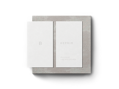 Business card Beprim b branding business card minimalistic nude visual identity white