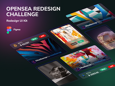 Opensea NFT Redesign Challenge bitcoin clean crypto dark dashboard design designing desktop figma file figma source file graphic design minimal modern nft ui uiux dashboard design uiuxdesign user experience user interface ux