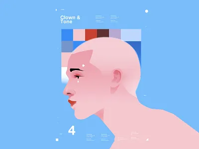 Clown abstract clown composition design illustration laconic lines man man illustration man portrait minimal pattern portrait portrait illustration poster