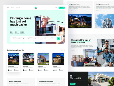 Estato - Real Estate Website apartment booking design home landing page property purchase real estate rent ui uiux ux web website website design