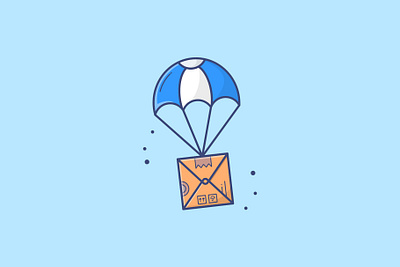 Dropshipping Parachute Illustration. design drop shipping dropshipping ecommerce flat design flat illustration illustration minimal ui vector