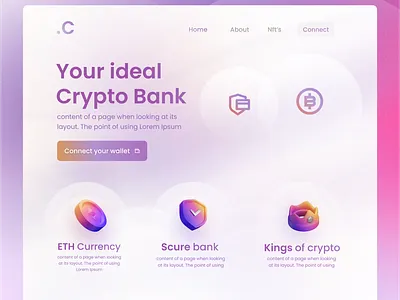 .C landing page design crypto cryptolandingpage cryptoui design interaction design interface landingpage landingpagedesign minimal nft ui uidesign ux uxdesign webdesign
