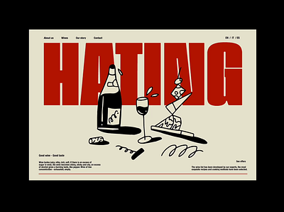 Hating - Wine Bar animation bar branding cocktail design drind graphic design logo motion ui ui ux ui design uiux ux ux iu uxui web website wine winebar