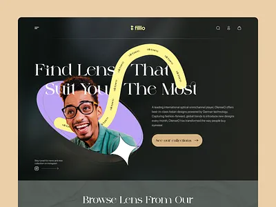 Eye Wear Store - Landing Page design inspiration e commerce design ecommerce eye glasses eye wear fashion landing page marketing mens fashion modern design online shopping shopping style sunglass typography ui user experience user interface web web design