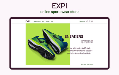 EXPI online store branding design landing nike shop ui ux website