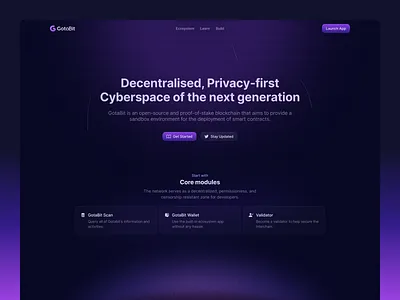 GotaBit - Landing page crypto design gotabit homepage icons illustration interface landing page network ui user experience user interface ux web 3 web design website design