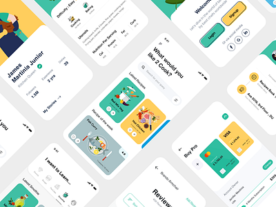 App UI app chef app clean design feature food app ios app login mobile app mobile app design product design recipe app services typography ui ui ux user experience ux