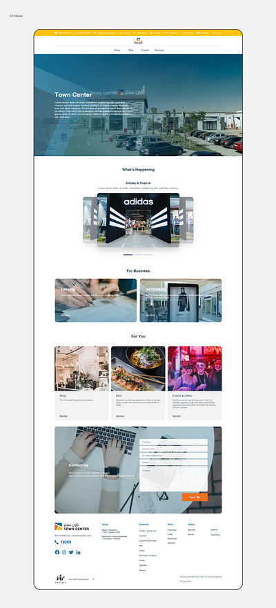 Website"Town Center" figma landing page ui ux website