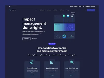 Homepage Design for Impact Management & Measurement above the fold card design design graphic design hero hero design hero section homepage design impact strategy layout ui waterfall effect
