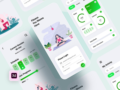 Fitness Mobile Application 3d animation app app design branding design fitness new app graphic design illustration logo ui ux