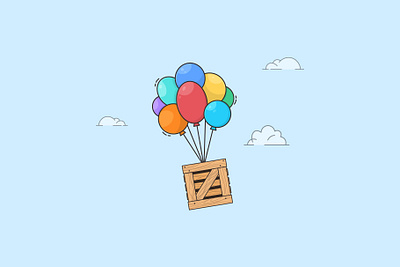 Balloon Dropshipping Illustration. balloon design drop shipping dropshipping ecommerce flat design flat illustration illustration minimal ui vector