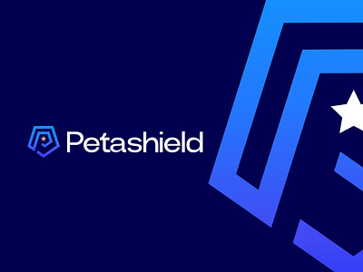 Petashield Security System | Modern Letter P Concept blue logo brand identity branding creative futuristic gradient logo graphic design logo minimal modern logo network security p logo protection security logo server security shield star t shirt technology unique