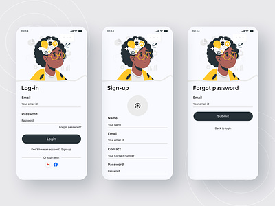 App Login Screen And Sign Up Flow! app app design app designer app screen app ui application bitmate studio innterface ios join log in mobile app mobile app design mobile ui screen sign up uiux user interface web design