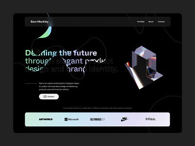 Product Design & Brand Identity Homepage abstract black brand identity dark illustration logo neon portfolio product design ui website