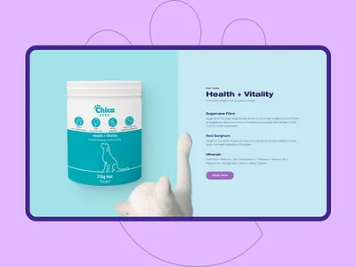 Chica Dogs | Nutritional Supplements animals e commerce food home page pets webdesign webflow website