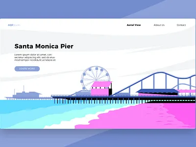 Santa Monica Pier - Banner & Landing Page app banner branding business design development graphic design illustration landing landing page landing template launch technology ui ui design ux ux design web development webapp website