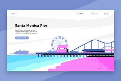 Santa Monica Pier - Banner & Landing Page app banner branding business design development graphic design illustration landing landing page landing template launch technology ui ui design ux ux design web development webapp website