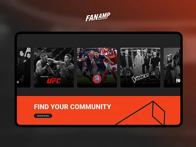 FanAmp | Fans App Website app community e commerce fans home page show sport webdesign webflow website
