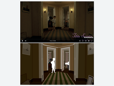 Illustration based on a frame from the film «Moonrise Kingdom» illustration vector