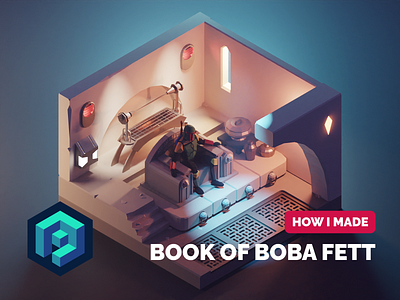 Boba Fett Tutorial 3d blender boba fett diorama illustration isometric lowpoly render star wars tutorial