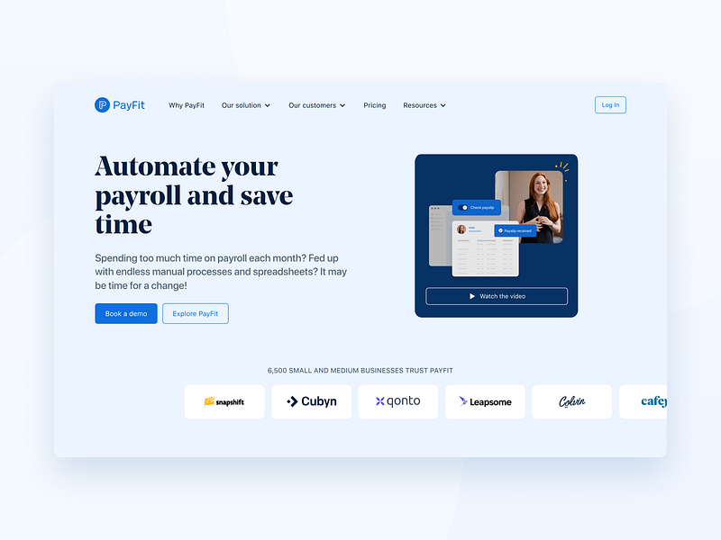 PayFit - Homepage brand design branding homepage payfit ui website