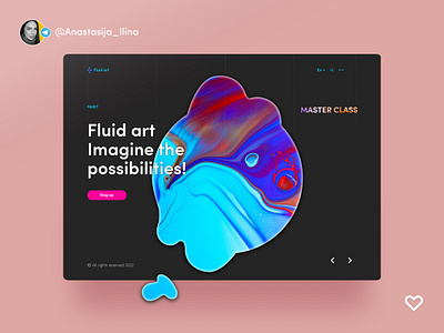 Fluid art landing page concept figma homepage landingpage ui webdesign