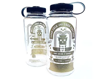 Your Cup Runneth Over bottle brand branding cup design fountain icon icons illustration logo nalgene skull water