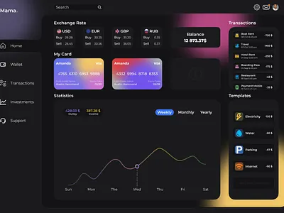 E-banking Dashboard app design ui ux