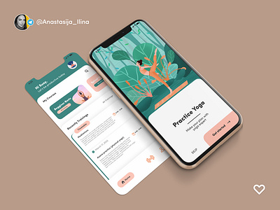 Yoga App UI design adobephotoshop figma graphic design illustration mobile app mockup ui