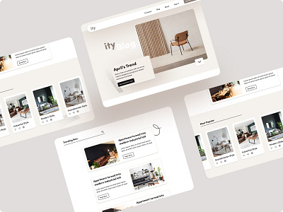 Lifestyle Blog UI Design, ITY beige blog design furniture home interior design lifestyle minimalist organic sustainable ui user experience user interface ux web design