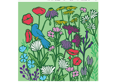 Wildflowers Mural Design adobe illustrator graphic art graphic design graphic designer mural art mural design muralist murals wacom wacom art