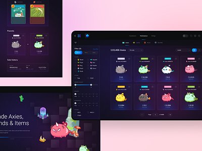 Axie Infinity concept app axie axie infinity crypto design desktop ethereum game marketplace ui wallet web3