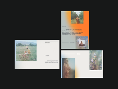 Healing Retreat Design Exploration 04 aesthetic branding concept delicate design digital design experimental feminine figma gradient graphic design layout orange photography retreat ui visual design visual identity web web design