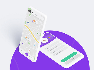 Map App app design car car app design figma google places gps location map map app public transport ride route subway taxi traffic transport ui ui design walk