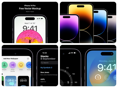 iPhone 14 Pro Free Vector Mockup branding craftwork design figma illustration iphone iphone 14 pro mockup ui vector