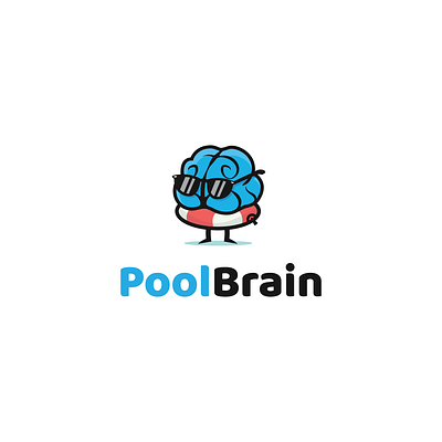 A Brain in the Pool brain branding character hip illustration logo mascot smart vector