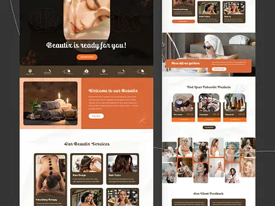 Beautix - Beauty Spa Landing Page beauty beauty clinic beauty product beauty salon beauty website cosmetics website cosmetology landing page makeup massage salon salon website skin care skincare website spa landing page ui design ux design website design
